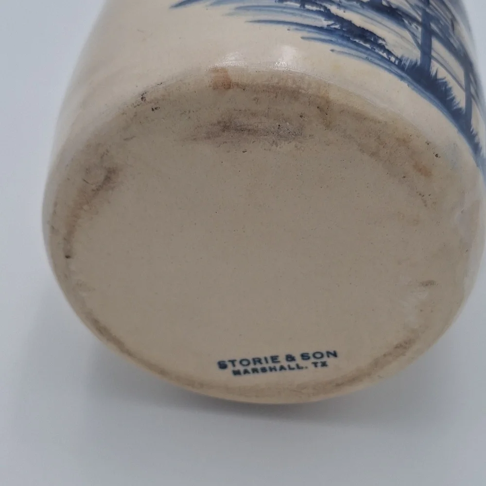 Storie & Son Pottery Vintgage Pitcher Hand Painted Ceramic Pitcher Collectible